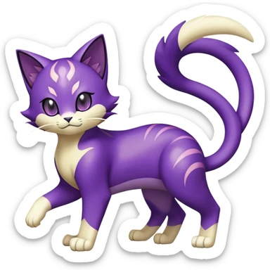 Liepard-Delcatty-Pokémon-Fakémon-hybrid-creature (full body) sticker
