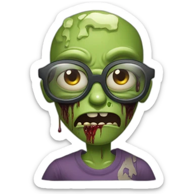 A Zombie Wearing a t-shirt with the text "Miss Bourbon". sticker