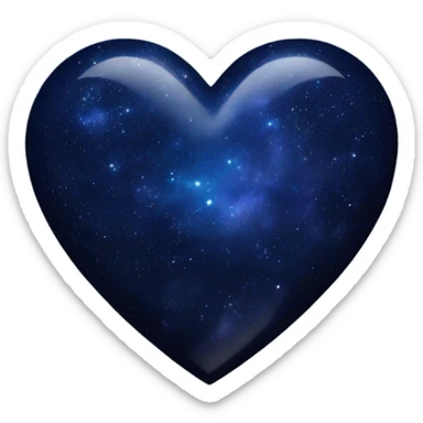 Midnight blue silver galaxy heart  sticker