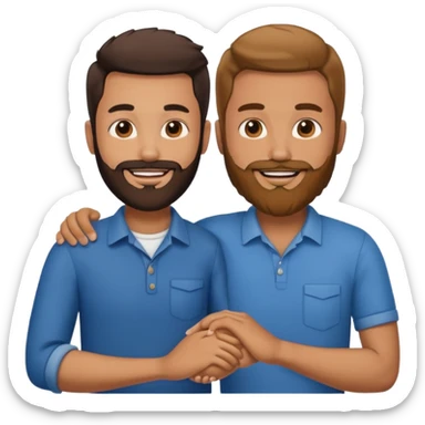 mixed race couple, man with beard, holding hands sticker