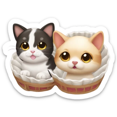 Puppy and cat dim sum sticker