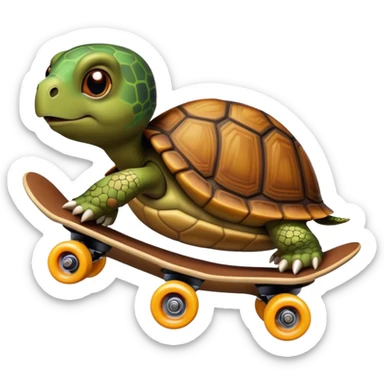 turtle skateboarding  sticker