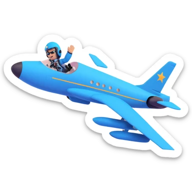 a rockstar pilot, flying a jet, musical notes, dramatic sky sticker