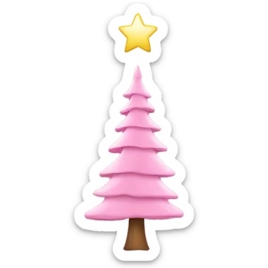Pink christmas tree sticker