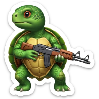 Turtle with a AK-47 sticker