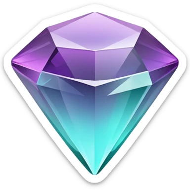 glossy play button with alexandrite crystal texture, color change from teal to violet sticker