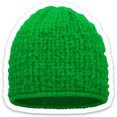 Green knitted winter beanie on its own sticker