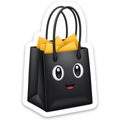 black simple and easy goodiebag sticker