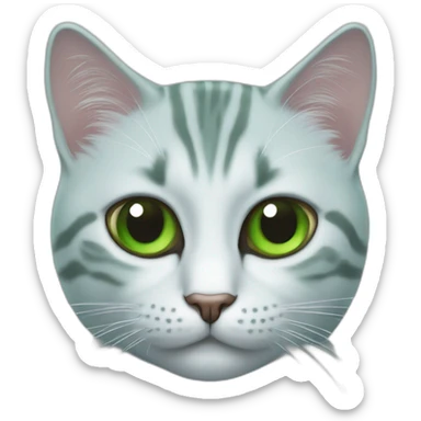 Tête de chat verte sticker