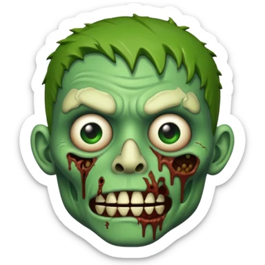 Create a zombie emoji with a taper fade sticker