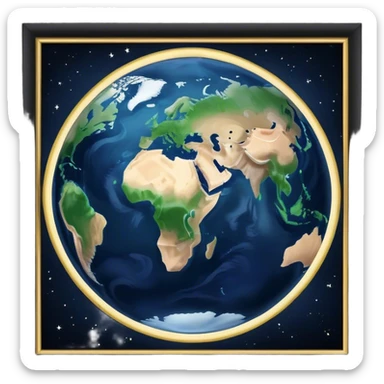 earth, night, countries only shown by their city lights, black sticker