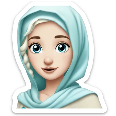 Hijabi elsa princess freckless blue eyes sticker