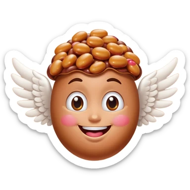Make flying baked bean faces with wings  sticker