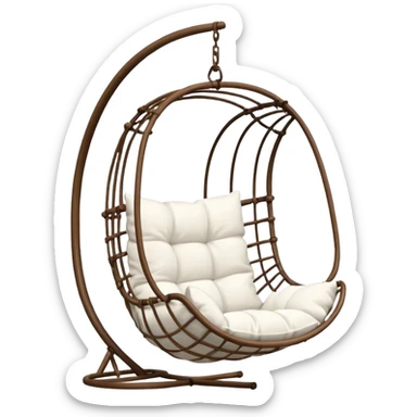 classic hanging chair with big pillows sticker