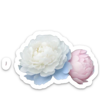Bouquet of white peonies, baby pink peonies and baby blue hydrangeas  sticker