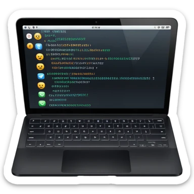 laptop with coding app open sticker