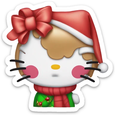 Hello kitty but Christmas theme sticker