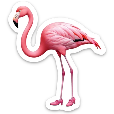 flamingo wearing shoes sticker
