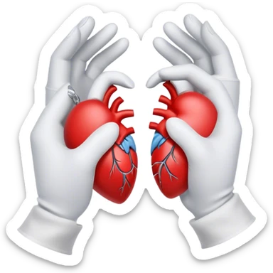 White gloves pulling two halves of broken heart sticker