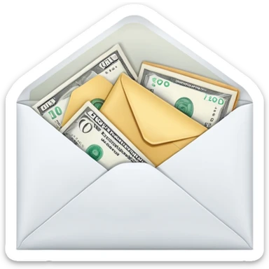 Salary enclosed in an envelope sticker
