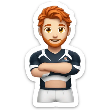 a redhair man rugbyman sticker