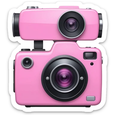 pink video camera sticker