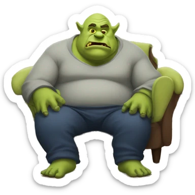 Ogre sitting on a couch sticker