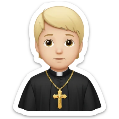 visablity pregnant man with parted blonde middle hair  and dressed like a catholic priest  sticker
