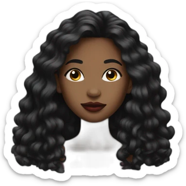 Beautiful Black women long hair lipstick sticker