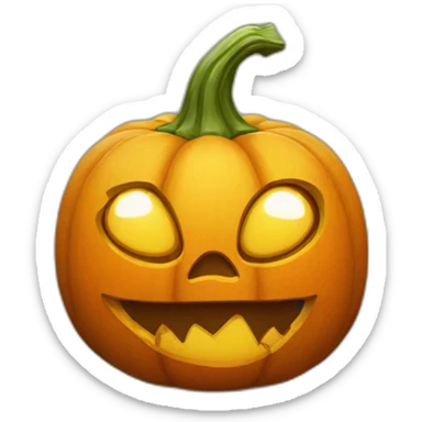 Pumpkin head with nasty face sticker
