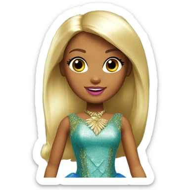 barbie as the island princess with peacock wings sticker