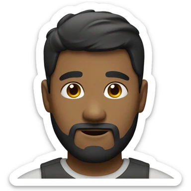 Adult man with black short hair and stubby beard  sticker