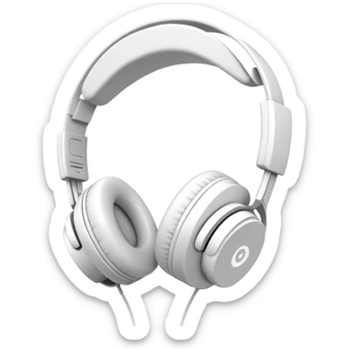 White aesthetic headphones sticker
