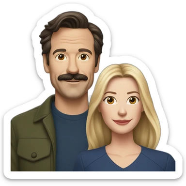 Ted Lasso and Rebecca Welton sticker