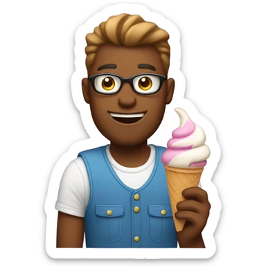 Chill guy with ice cream sticker