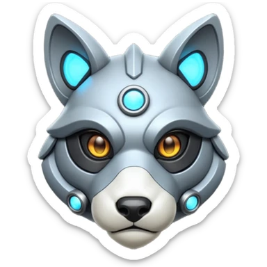 Futuristic visor-screen-faced Protogen-Primagen-animal-fantasy-creature, full body sticker