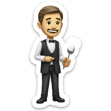 A man with a spoonful of sugar and a lighter in the other hand  sticker