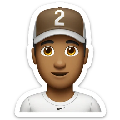 Canela skin man with Nike cap sticker