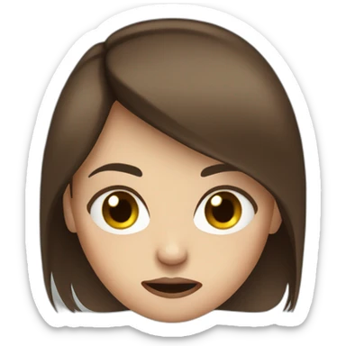 Angry brown hair girl blue eyes sticker