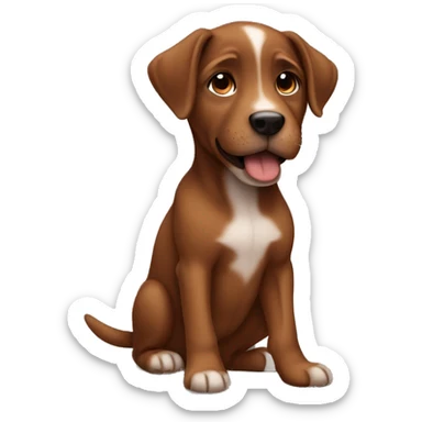 brown skin puppy boy  sticker