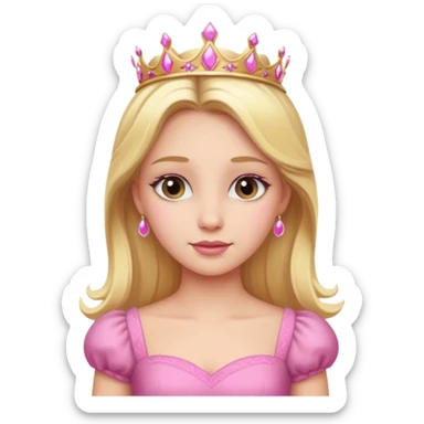 Beautiful long blonde princess with pink dress sticker