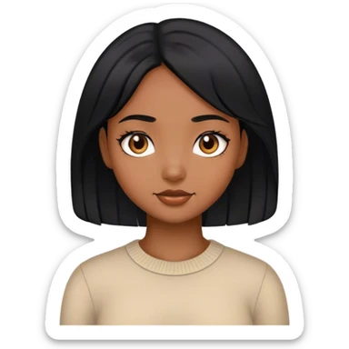 Black hair girl generate ai image sticker