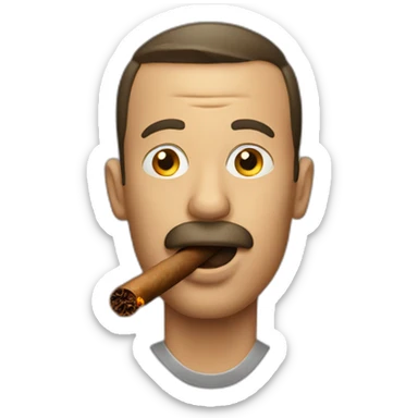 Man with cigar in his mouth sticker