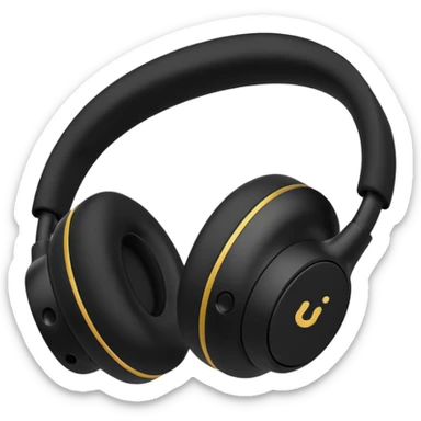  black wireless earbuds that wrap over the ear sticker