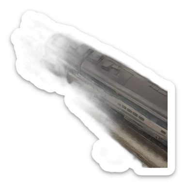 top view train on railway track sticker