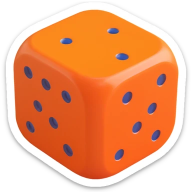 Hermès dice, 3D, orange, with fine stitching, premium, no text sticker