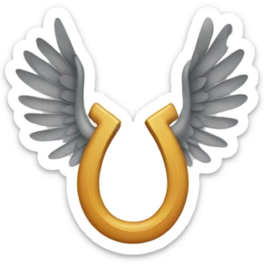 horseshoe with wings sticker