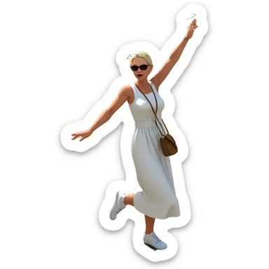 girl in white dress outdoors sticker