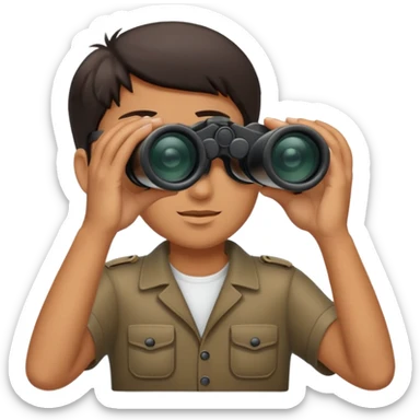  hands holding  binoculars sticker