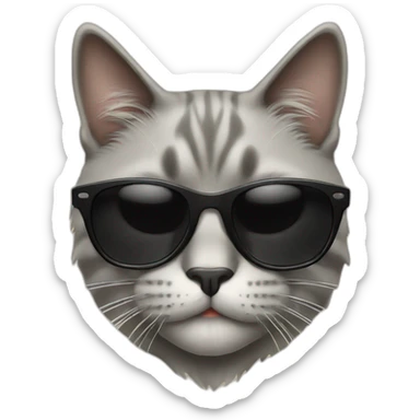 brutal cat with black sunglas sticker